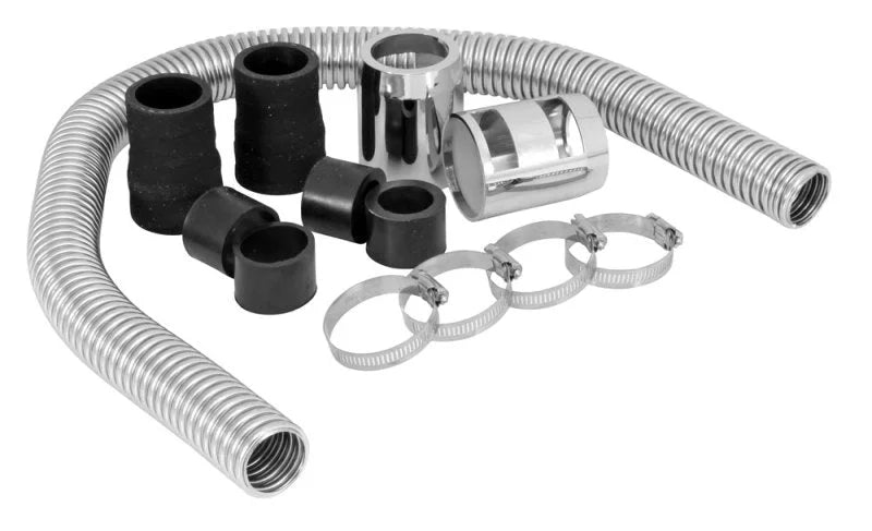 Spectre Magna Kool Radiator Hose Kit 30in W/Chrome End Covers - Back View