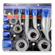 Load image into Gallery viewer, Spectre MagnaBraid 304SS Braided Sleeving Kit - Blue End Caps - Side View