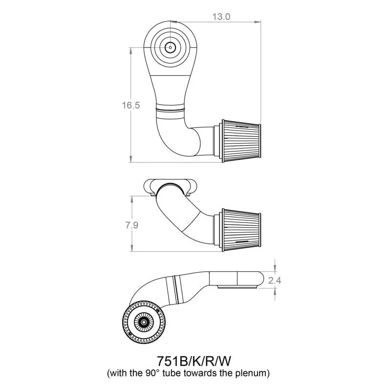 Spectre Plenum Kit (Low) w/Passenger Side 45/90 Degree Tube - Additional View 8