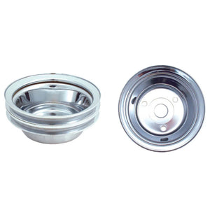 Spectre SB Chevy (w/Long Water Pump) Double Lower Groove Crankshaft Pulley - Chrome - Main Product View