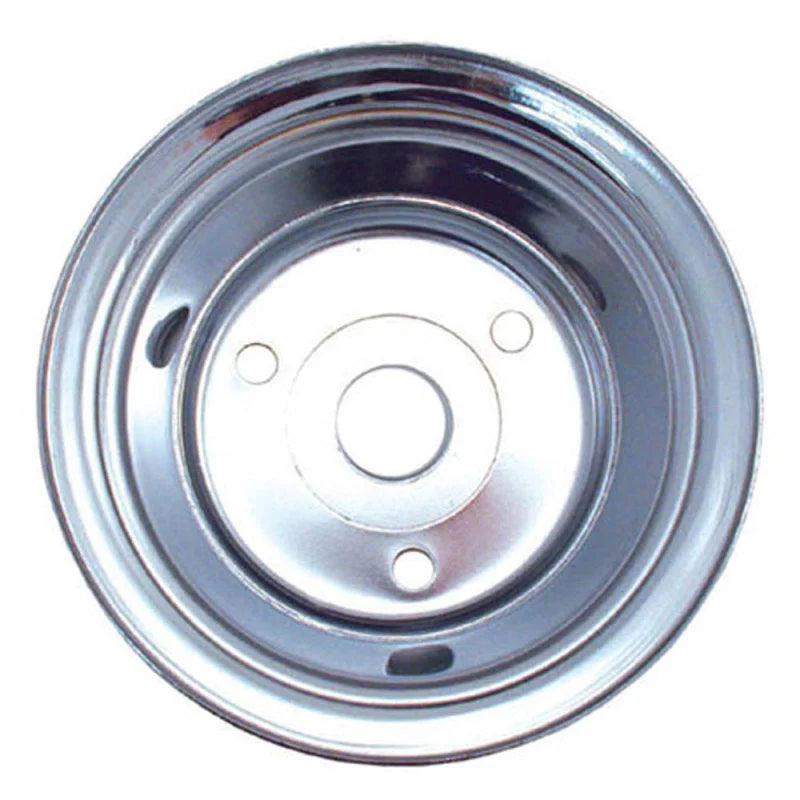 Spectre SB Chevy (w/Long Water Pump) Double Lower Groove Crankshaft Pulley - Chrome - Detail View