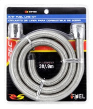 Load image into Gallery viewer, Spectre Stainless Steel Flex Fuel Line 3/8in. ID - 3ft. w/Chrome Clamps - Installation View