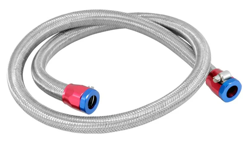 Spectre Stainless Steel Flex Fuel Line 3/8in. ID - 3ft. w/Clamps Red/Blue - Main Product View