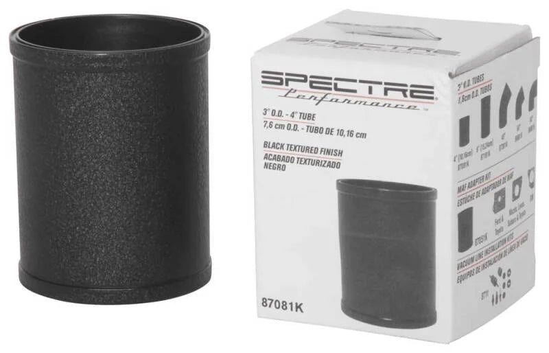 Spectre Tube Intake 3in od X 4inl - Black - Back View