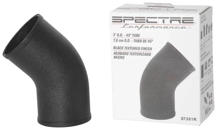Spectre Universal Intake Elbow Tube (ABS) 3in. OD / 45 Degree - Black Textured Powdercoat - Installation View