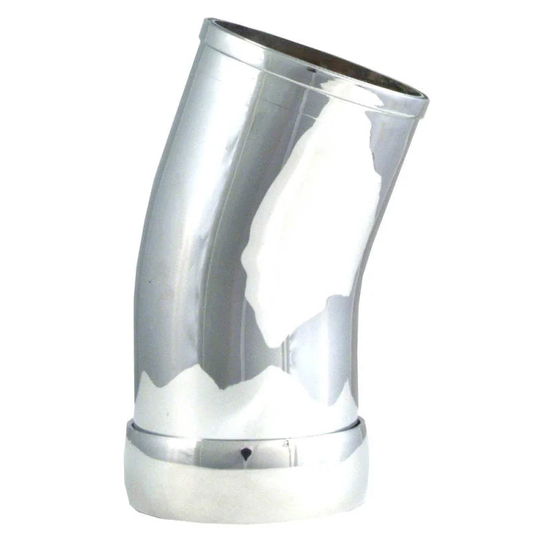 Spectre Universal Intake Elbow Tube (ABS) w/Collar 3in. OD / 22 Degree - Chrome - Side View