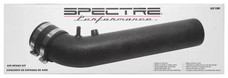 Spectre Universal Intake Tube Kit 3in. - Aluminum - Black - Side View