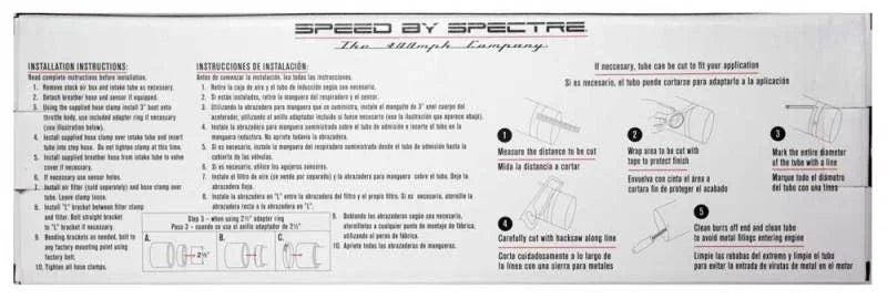 Spectre Universal Intake Tube Kit 3in. - Aluminum - Black - Additional View 7
