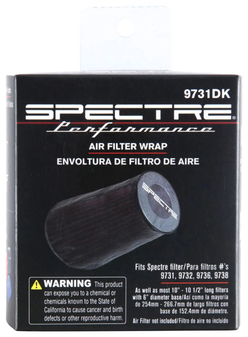 Spectre Universal Pre-Filter Wrap 6.125in. x 9.125in. - Black - Additional View 6