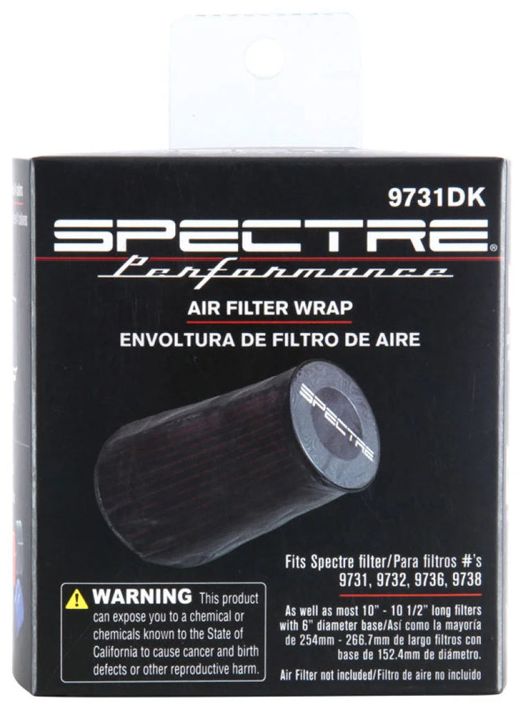 Spectre Universal Pre-Filter Wrap 6.125in. x 9.125in. - Black - Additional View 6