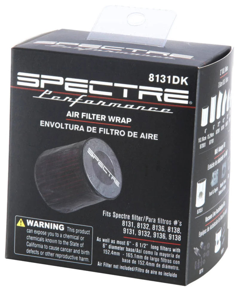 Spectre Universal Pre-Filter Wrap 6in. x 6.125in. - Black - Additional View 6