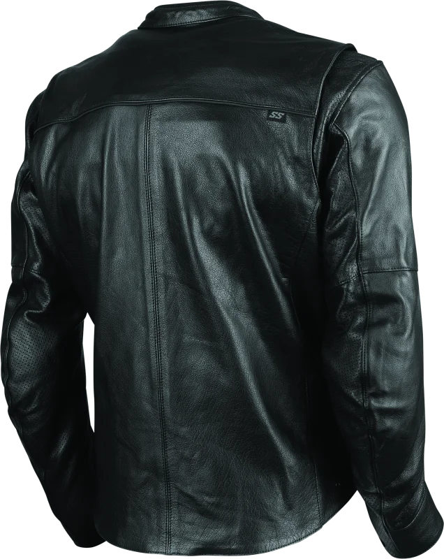 Speed and Strength Band of Brothers Leather Jacket Black - Small - Back View