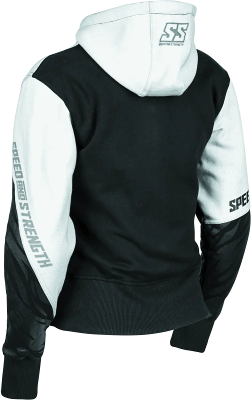 Speed and Strength Cat Outa Hell Hoody White/Black Womens - XS - Side View