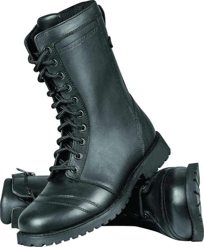 Speed and Strength Fast Times Leather Boots Black Womens Size - 10