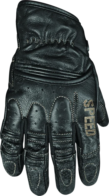 Speed and Strength Rust and Redemption Leather Gloves Black - Small - Main Product View