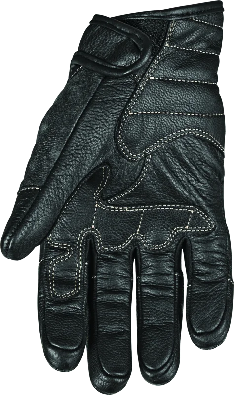 Speed and Strength Rust and Redemption Leather Gloves Black - Small - Side View