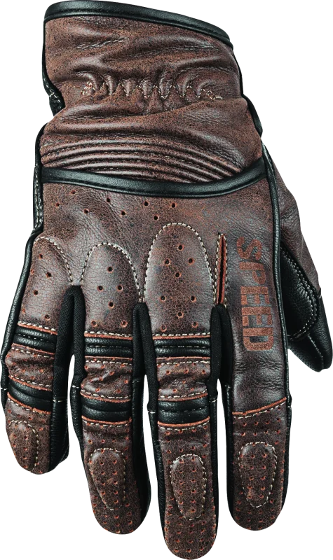 Speed and Strength Rust and Redemption Leather Gloves Brown - Small - Main Product View
