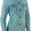 Load image into Gallery viewer, Speed and Strength Speed Society Armored Moto Shirt Denim Blue Womens - XS - Main Product View