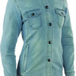 Load image into Gallery viewer, Speed and Strength Speed Society Armored Moto Shirt Denim Blue Womens - Small
