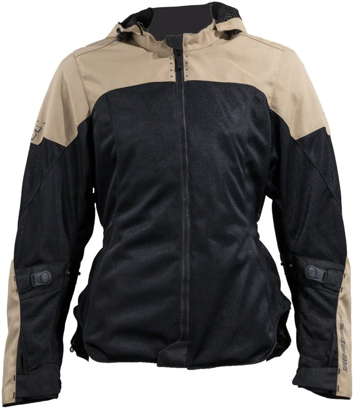 Speed and Strength Starstruck Mesh Jacket Trench Tan/Black Womens - Small - Side View
