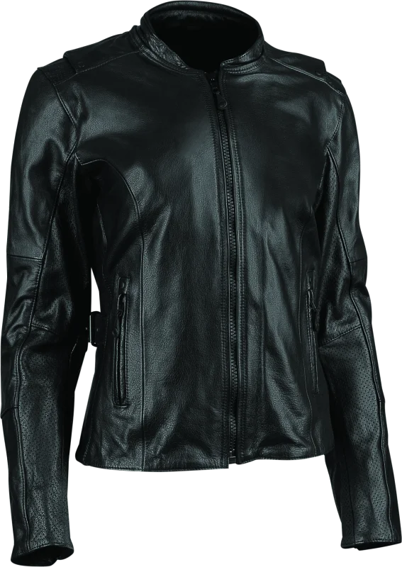 Speed and Strength Throttle Body Leather Jacket Black Womens - Small - Side View