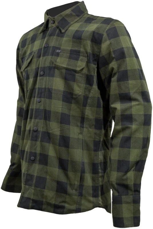 Speed and Strength True Grit Armored Motoshirt Olive/Black - 3XL - Side View