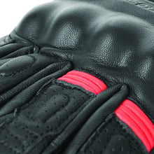 Load image into Gallery viewer, Speed and Strength Twist of Fate Leather Gloves Black/Red - Small - Side View