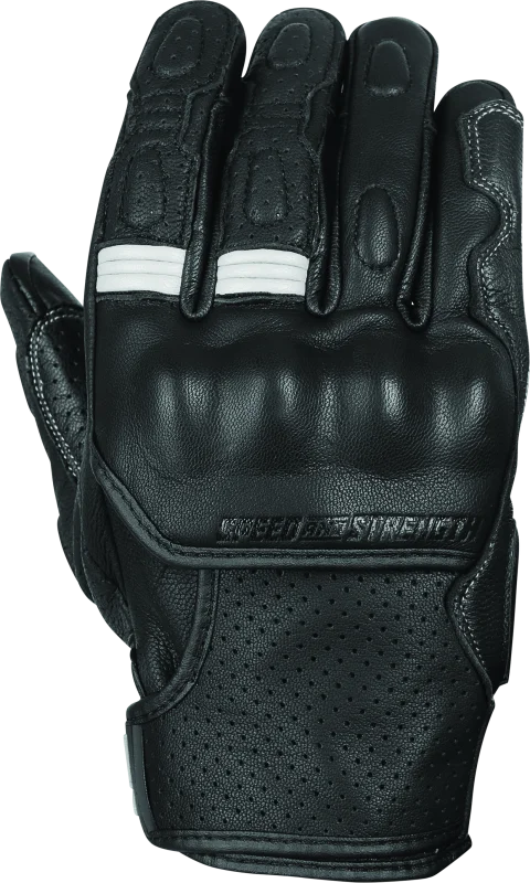 Speed and Strength Twist of Fate Leather Gloves Black/White - Medium