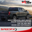 Load image into Gallery viewer, SpeedFx 4 Inch Diameter Black Powder Coated 304 Stainless Steel Tips 50102 - Back View
