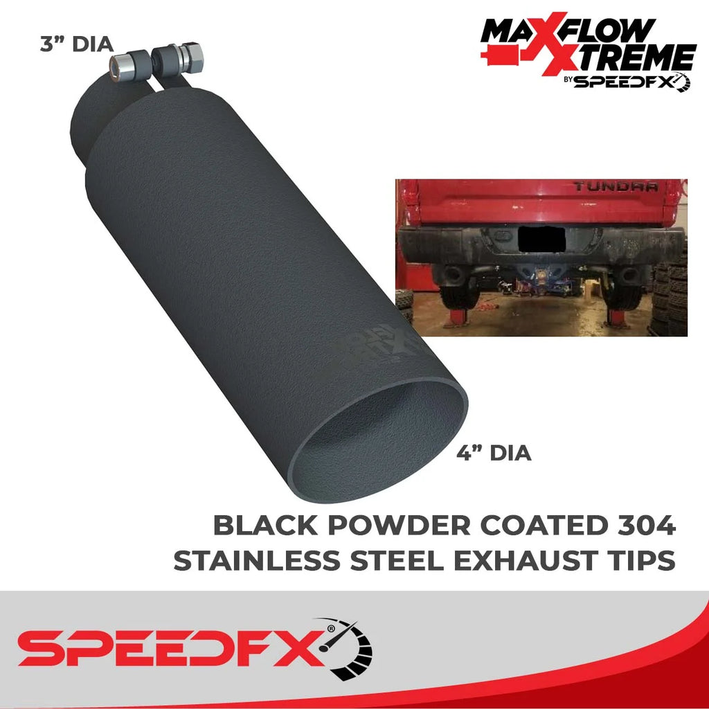 SpeedFx 4 Inch Diameter Black Powder Coated 304 Stainless Steel Tips 50800 - Additional View 6