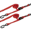 Load image into Gallery viewer, SpeedStrap 1In x 10Ft CAM-Lock Tie Down w/ Snap FtSFt Hooks (2 Pack) - Red