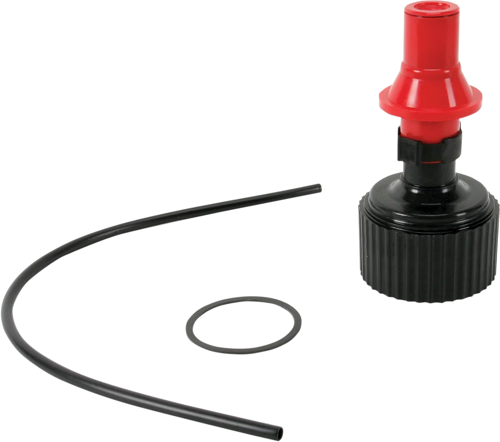 Spout - Fuel Can - Replacement - Black/Red Tuff Jug - Side View