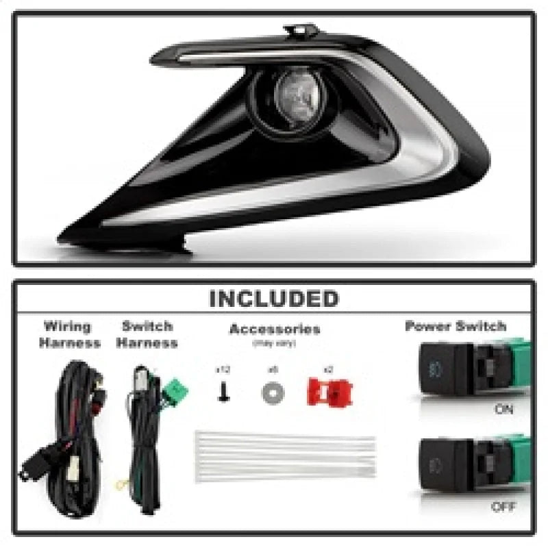 Spyder 23-24 Toyota Corolla Hatchback OEM Full Fog Lights w/Switch - Clear (FL-TCOC2023-HB-LED-C) - Back View