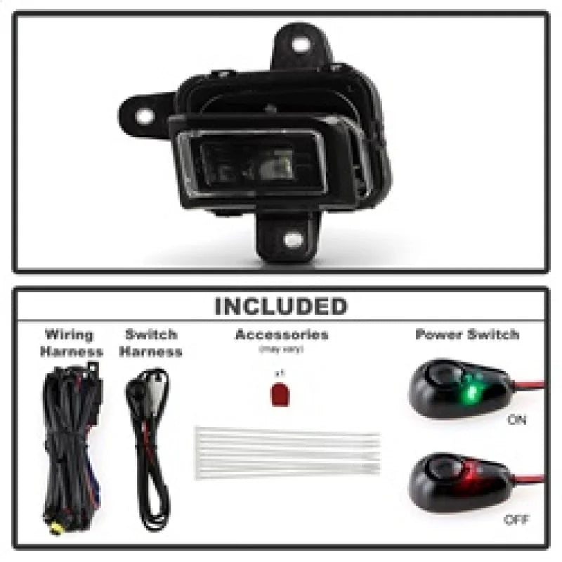 Spyder 23-25 GMC Sierra 1500 OEM Style LED Fog Light w/ Switch - Clear (FL-GS2023-LED-C) - Side View