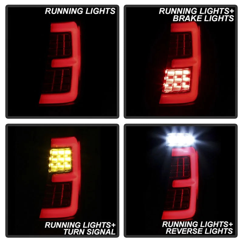 Spyder 99-04 Jeep Grand Cherokee - Light Bar Led Tail Lights - Black Smoke - ALT-YD-JGC99V3-BSM - Back View