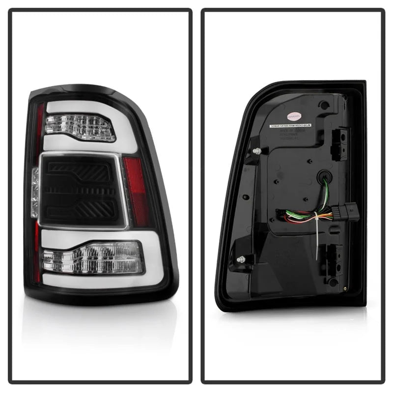 Spyder Apex 19-23 Dodge Ram 1500 (w/ Factory LED) LED Tail Light - Black (ALT-YD-DR19LEDT2-SEQ-BK) - Installation View