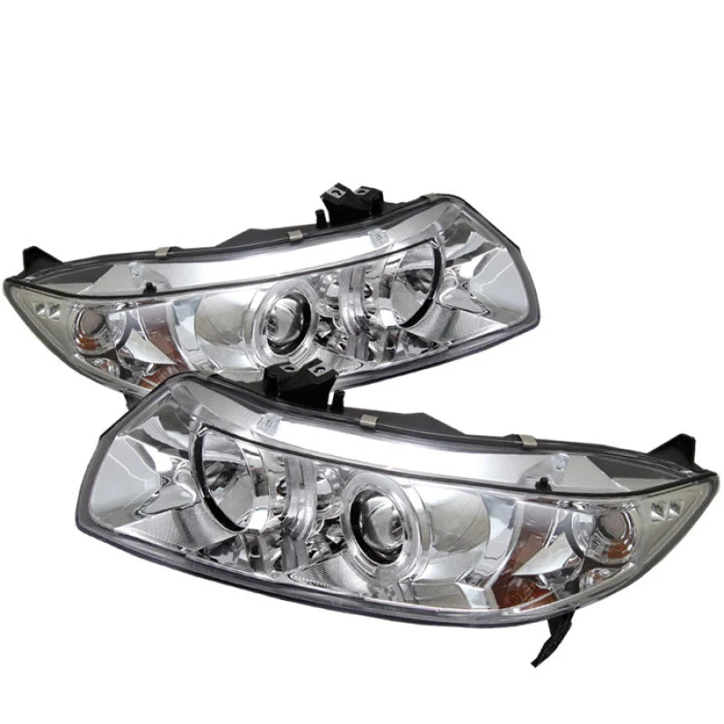 Spyder Honda Civic 06-08 2Dr Projector Headlights LED Halo Chrome High H1 Low H1 PRO-YD-HC06-2D-HL-C - Side View