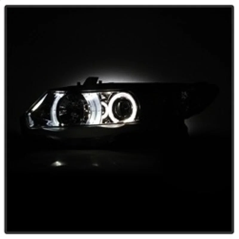 Spyder Honda Civic 06-08 2Dr Projector Headlights LED Halo Chrome High H1 Low H1 PRO-YD-HC06-2D-HL-C - Additional View 5