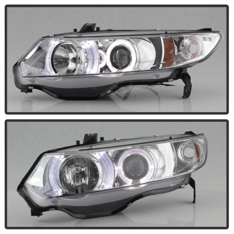 Spyder Honda Civic 06-08 2Dr Projector Headlights LED Halo Chrome High H1 Low H1 PRO-YD-HC06-2D-HL-C - Additional View 7