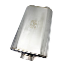 Load image into Gallery viewer, Stainless Bros 17in Overall Length 3in Thin Oval SS304 Muffler - 3in Offset In/Offset Out - Main Product View