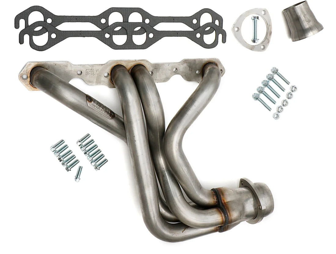 Stainless Long-Tube Headers For 67-91 GM 4WD Trucks with 283-400 Hedman Hedders - Back View