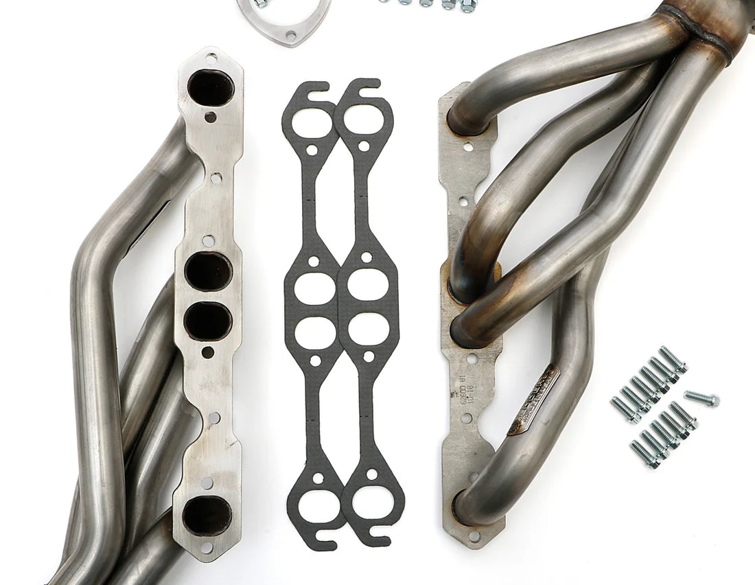 Stainless Mid-Length Headers For 67-81 Camaro, G-Body w/283-400 Hedman Hedders - Back View
