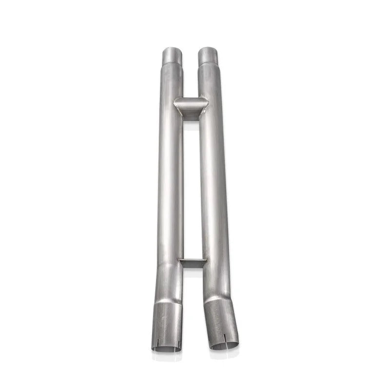 Stainless Works 18-21 Mustang GT Mid Resonator Delete H-Pipe - Side View