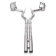 Load image into Gallery viewer, Stainless Works 18+ Ford Mustang GT 3in Legend 304SS Catback w/ H-Pipe Quad Polished Tips (No Valve) - Detail View