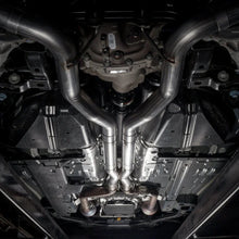 Load image into Gallery viewer, Stainless Works 18+ Ford Mustang GT Redline Cat-Back Performance Connect X-Pipe w/ Active Valves - Side View