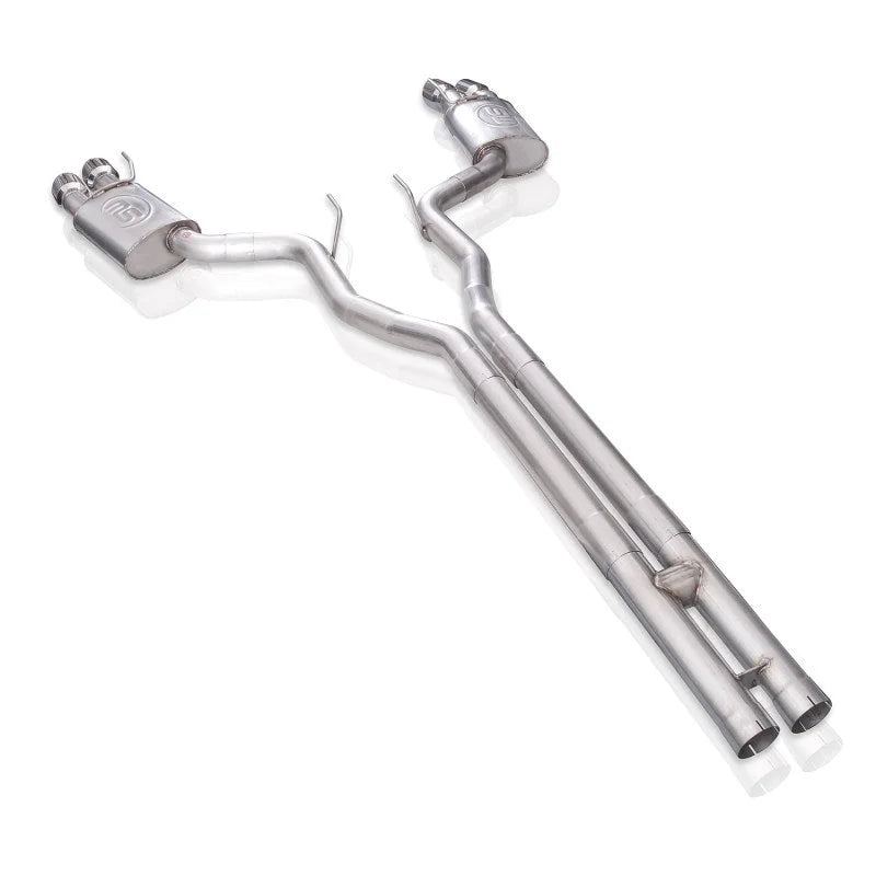 Stainless Works 18+ Ford Mustang GT Redline H-Pipe Performance Connect Cat-Back Exhaust - Side View