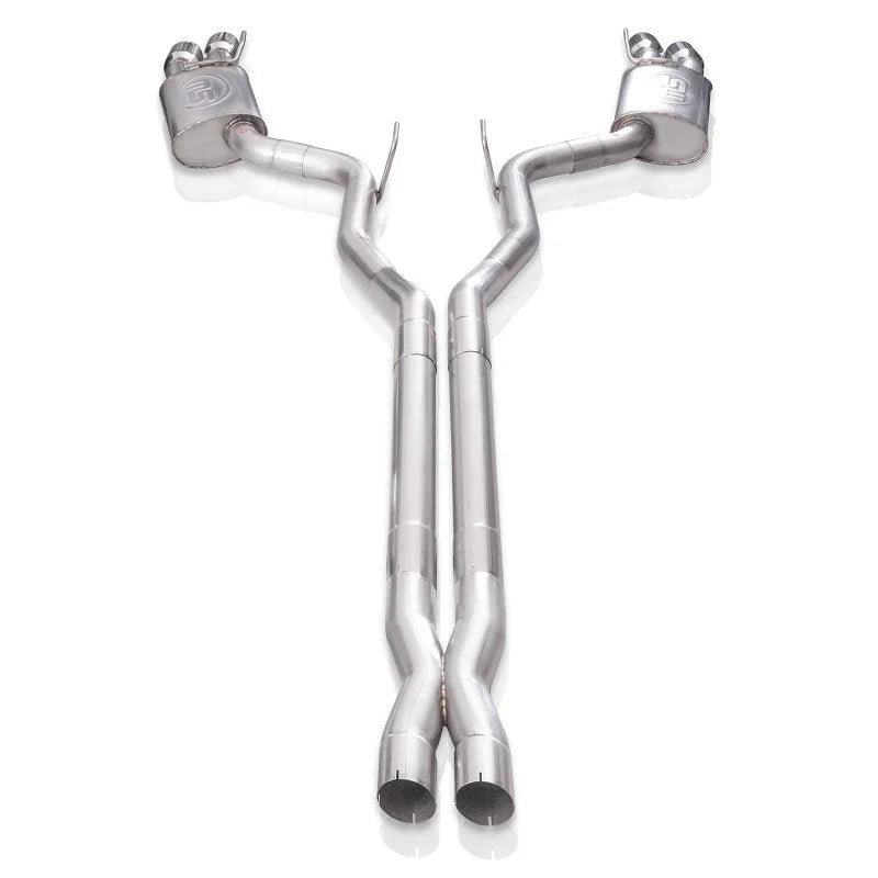 Stainless Works 18+ Ford Mustang GT Redline X-Pipe Performance Connect Cat-Back Exhaust - Detail View