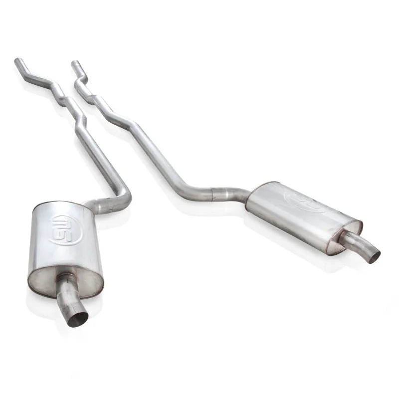 Stainless Works 1968-72 Corvette Exhaust SB 2-1/2in Factory Style Mufflers - Side View