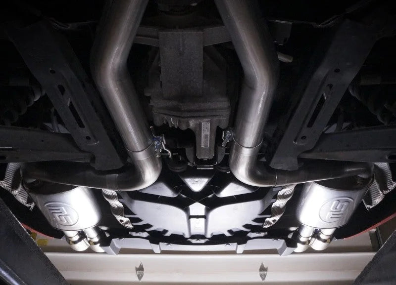Stainless Works 2008-09 Pontiac G8 GT 3in Catback Systemt X-Pipe Turbo Chambered Muffler 3.5in Tips - Side View