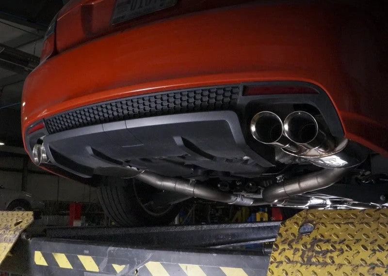 Stainless Works 2008-09 Pontiac G8 GT 3in Catback Systemt X-Pipe Turbo Chambered Muffler 3.5in Tips - Installation View